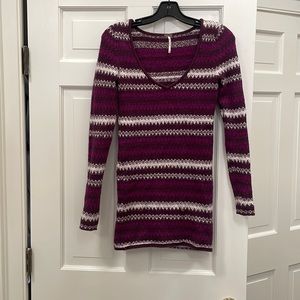 Purple, body con, sweater dress
